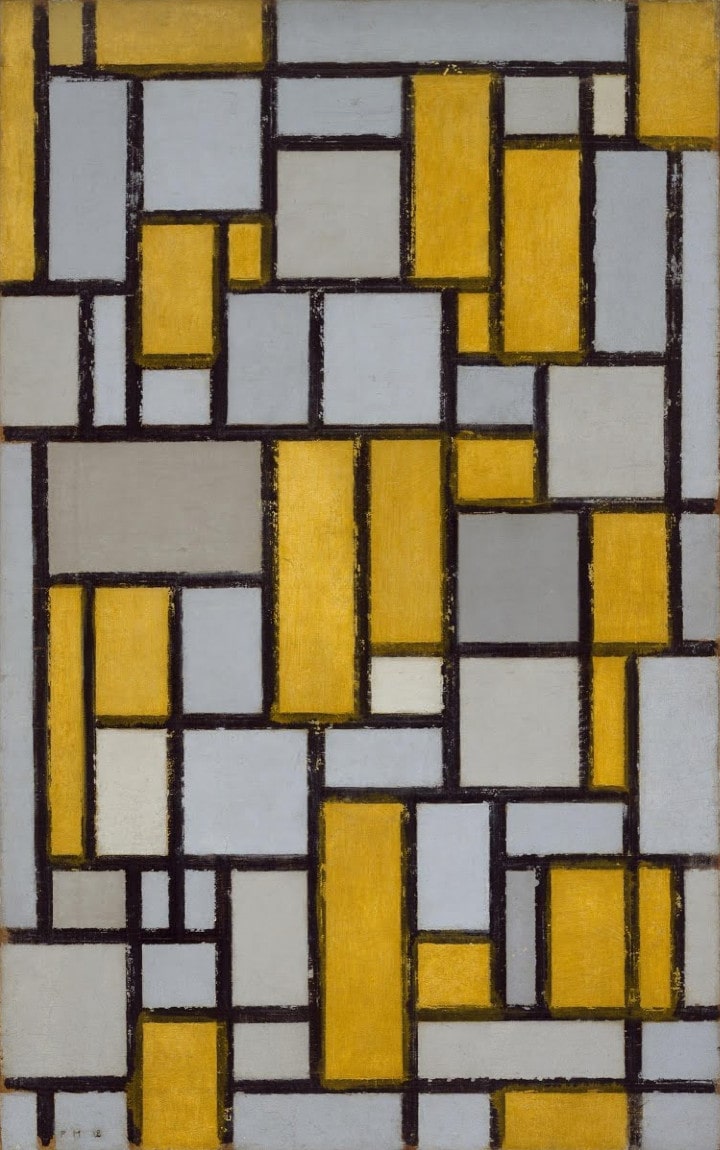 DECORAZIONE PARETE MONDRIAN 80X60